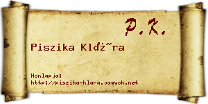 Piszika Klára névjegykártya